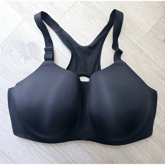 Nike Rival Dri Fit Black Racerback Wireless Molded High Impact Sports Bra 44F - Picture 1 of 12